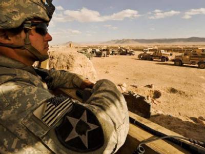 Ein US-Soldat in einem Militärlager in Afghanistan. US-Soldat
