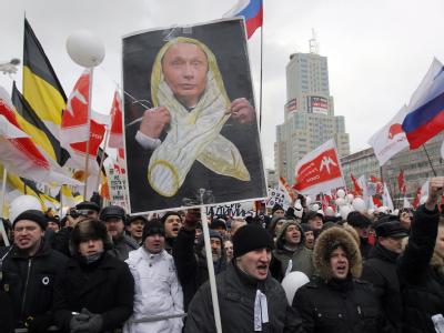 Putin-Gegner bei einer Demonstration in Moskau am 24. Dezember. Foto: Yuri Kochetkov/Archiv Putin-Gegner
