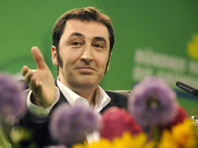 Der Bundesvorsitzende von Bündnis 90/Die Grünen, Cem Özdemir, auf der Bundesdelegiertenversammlung der Partei im Mai. Özdemir