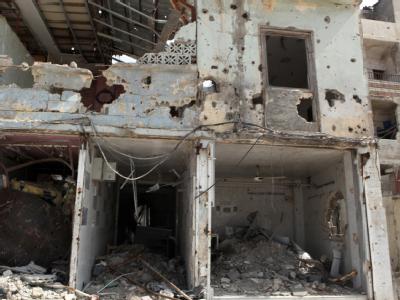 Ein bei Kämpfen zerstörtes Haus in der syrischen Provinz Homs. Foto: Youssef Badawi/Archiv Zerstörung