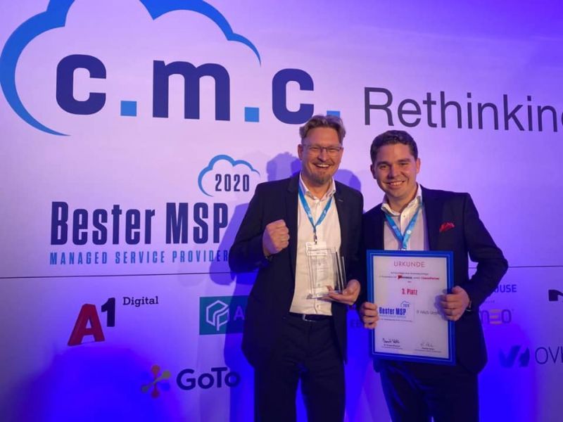 Marcus Jahnke & Stefan Sicken bei der Verleihung zu den besten Managed Service Providern Deutschlands