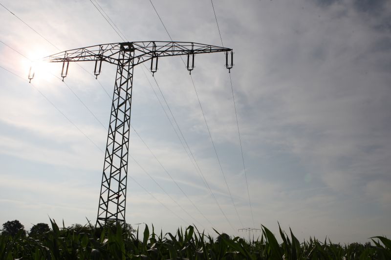 Hochspannungsmast (110-kV) im Netzgebiet der WEMAG. Foto: WEMAG/Stephan Rudolph-Kramer
