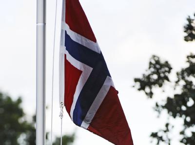 Die Norweger wählen ein neues Parlament. Norwegische Flagge