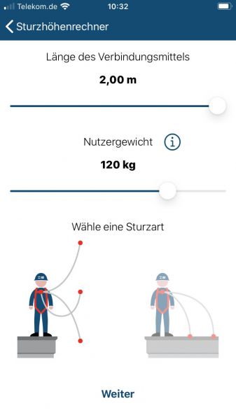 Sturzhöhenberechnung mit der SpanSet-App