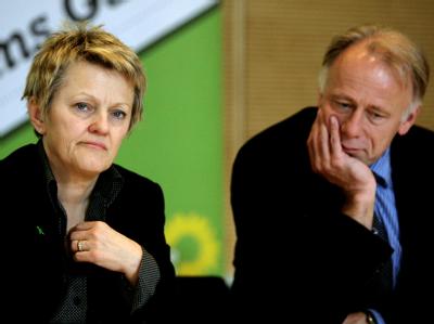 Die Fraktionsvorsitzenden der Grünen, Renate Künast und Jürgen Trittin. Künast und Trittin