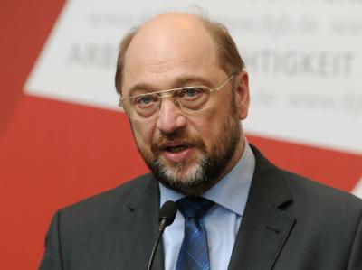 EU-Parlamentspräsident Martin Schulz während einer Pressekonferenz in Berlin. Foto: Soeren Stache Martin Schulz