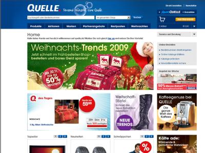 Die Internet-Seite von Quelle am Freitag. Quelle-Ausverkauf