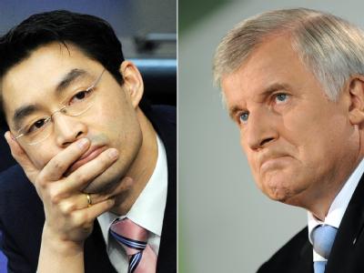 Bundesgesundheitsminister Philipp Rösler und der CSU-Vorsitzende und bayerische Ministerpräsident Horst Seehofer. Rösler und Seehofer
