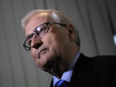 Bundeswirtschaftsminister Rainer Brüderle nach den ersten Hochrechnungen der Landtagswahlen am Sonntag. Rainer Brüderle