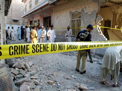 Absperrband vor dem Ort eines Selbstmordanschlags in Pakistan. (Archivbild) Anschlagsort