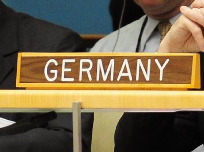 Das «Deutschland»-Schild im Hauptquartier der Vereinten Nationen in New York. UN