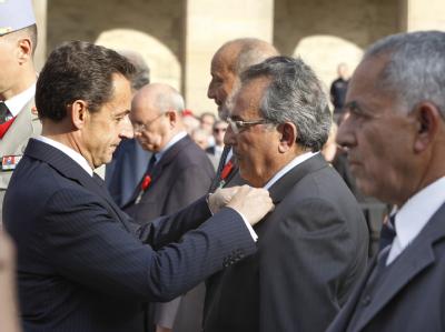 Präsident Sarkozy im September 2011 bei der Auszeichnung füherer Auszeichnung
