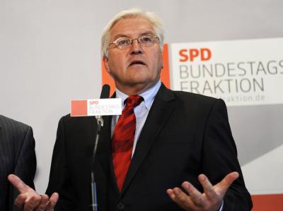 Frank-Walter Steinmeier: Vom Koalitionsvertrag wenig begeistert. Frank-Walter Steinmeier