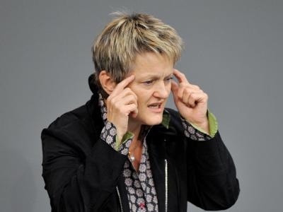 Renate Künast im Plenarsaal des Bundestages in Berlin. Künast