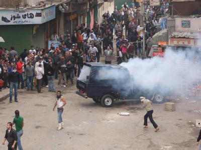 Momentaufnahme der Anti-Mubarak-Proteste in Kairo im Januar. Proteste