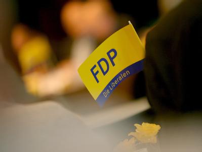 Die FDP sucht Wege aus ihrem Umfragetief. FDP-Wimpel