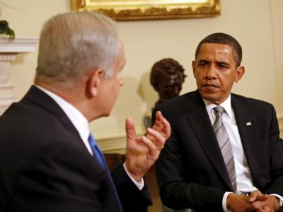 Barack Obama im Mai 2009 während eines Treffens mit Israels Regierungschef Netanjahu. Netanjahu und Obama