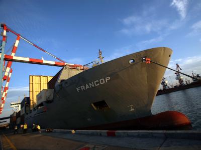 Die «Francop» im Hafen von Aschdod. «Francop»
