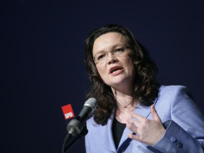 Andrea Nahles kritisiert Oskar Lafontaine. Andrea Nahles
