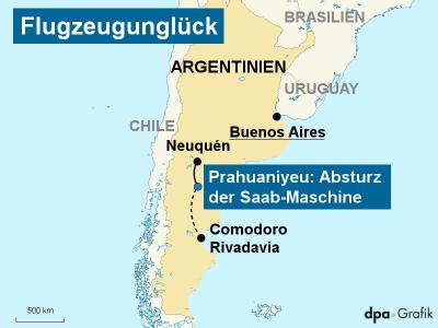 Beim Absturz einer Passagiermaschine im Süden Argentiniens sind alle 22 Menschen an Bord ums Leben gekommen. Flugzeugabsturz über Patagonien