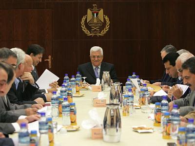 Palästinenserpräsident Mahmud Abbas bei einer Sitzung des Zentral-Komitees der Fatah. Fatah-Treffen