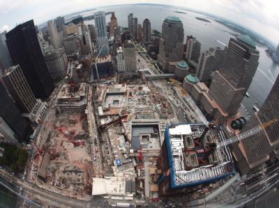August 2010: Der Bau des neuen World Trade Centers geht knapp neun Jahre nach den Terroranschlägen stetig voran. Ground Zero