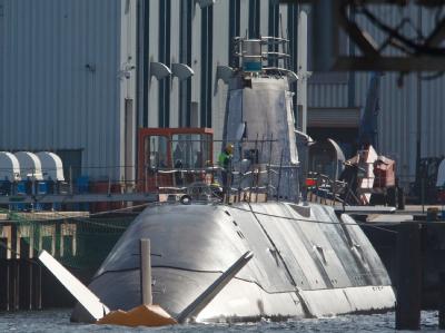 Ein Dolphin-U-Boot auf der Howaldtswerke-Deutsche Werft in Kiel. Foto: Markus Scholz U-Boot der Dolphin-Klasse für Israel