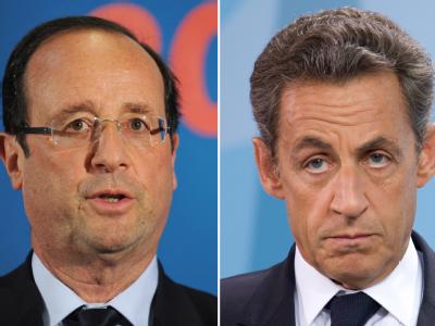 Gehen in die Stichwahl: Francois Hollande (l) und Nicolas Sarkozy. Foto: dpa Sarkozy und Hollande