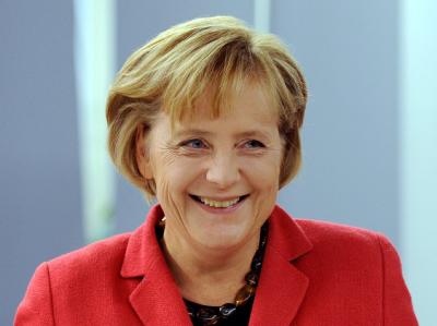 Strahlende Siegerin: Angela Merkel bleibt Kanzlerin. Angela Merkel