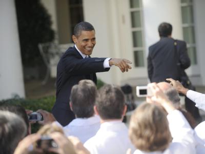 US-Präsident Barack Obama muss hart um seine Gesundheitsreform kämpfen. Obama mit Ärzten
