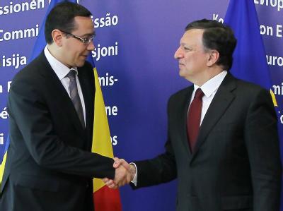 Ponta und EU- Kommissionspräsident José Manuel Barroso wollen reden: Die EU ist über die Entwicklungen in Rumänien besorgt. Foto: Julien Warnard Ponta und Barroso