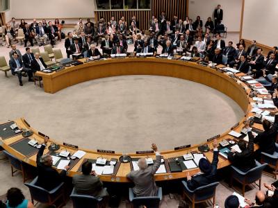 Der Sicherheitsrat ist nach mehreren Doppelvetos von Russland und China gegen schärfere Resolutionsentwürfe vollkommen blockiert. Foto: Justine Lane/ Archiv UN-Sicherheitsrat