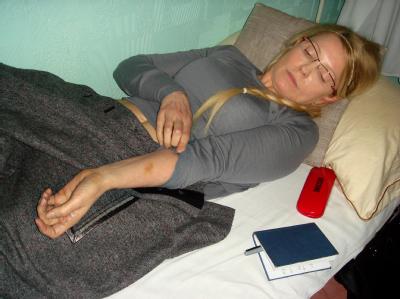 Julia Timoschenko zeigt ihre Wunden. Foto: UKRPRAVDA/Archiv Julia Timoschenko
