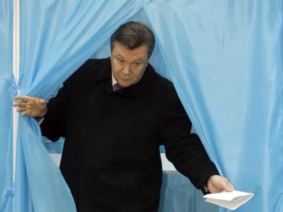 Oppositionsführer Viktor Janukowitsch bei der Wahl in der Ukraine. Präsidentenwahl in der Ukraine