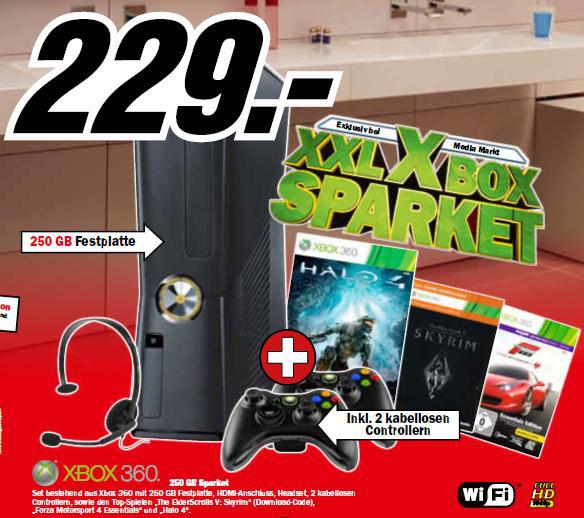 Media Markt XXL Xbox 360 Sparpaket mit Halo 4, Forza 4 und Skyrim