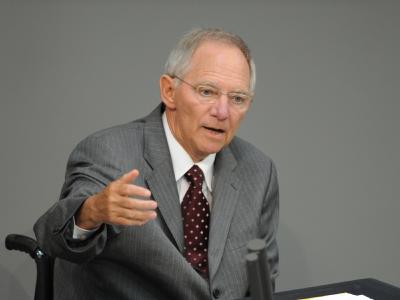 Bundesfinanzminister Wolfgang Schäuble bedauert den Rücktritt von Jürgen Stark als Chefvolkswirt der Europäischen Zentralbank. (Archivbild) Bundesfinanzminister Wolfgang Schäuble