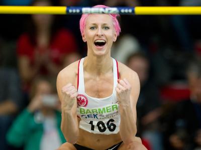 Hochspringerin Ariane Friedrich will es London allen zeigen. Foto: Uwe Anspach Angriffslustig