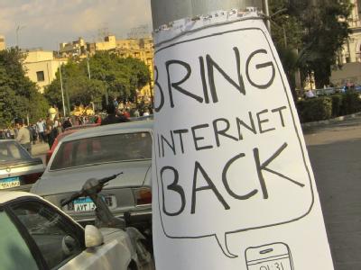 Protest gegen die Internet-Zensur in Ägypten. Quelle: Richard Gutjahr, <a href= Protest gegen Zensur