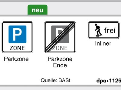 Neue Verkehrsschilder: Dass Skaten auf Fahrbahnen, Seitenstreifen oder Radwegen zugelassen wird, zeigt ein neues Viereckszeichen mit der Aufschrift «frei». Neue Schilder