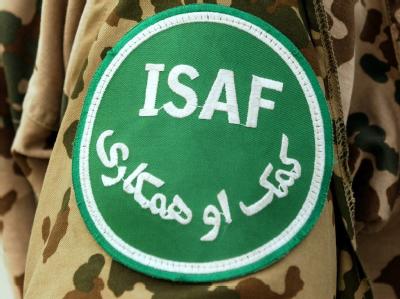Das Abzeichen der internationalen Schutztruppe ISAF in Afghanistan. ISAF