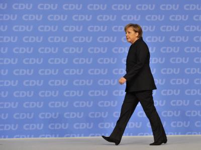 Bundeskanzlerin Angela Merkel schreitet zur Tat. CDU-Parteitag - Merkel