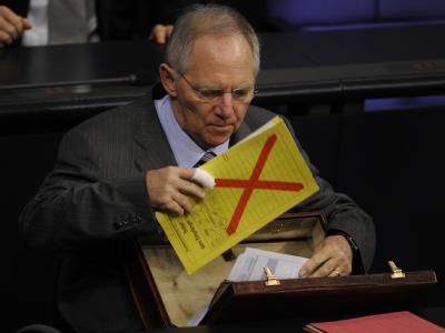 Bundesfinanzminister Schäuble am vergangenen Freitag auf der Regierungsbank im Bundestag. Finanzminister Schäuble
