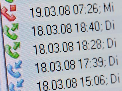 Eine Anrufliste auf einem Computermonitor. (Symbolbild) Datenspeicherung