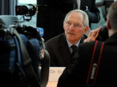 Bundesfinanzminister Wolfgang Schäuble im Haushaltsausschuss des Bundestages. Haushaltsausschuss