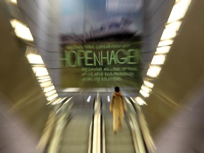 Ein Plakat mit der Aufschrift Kopenhagen als Hopenhagen?