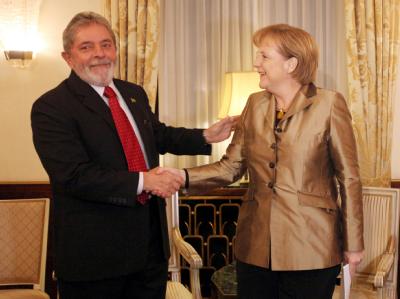 Brasiliens Präsident Lula und Bundeskanzlerin Merkel in Kopenhagen. Luiz Inacio Lula da Silva und Angela Merkel