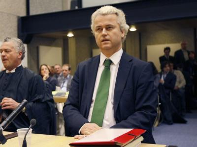 Der niederländische Rechtspopulist Geert Wilders steht in Amsterdam vor Gericht. Geert Wilders