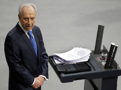 Der israelische Staatspräsident Schimon Peres spricht zum Holocaust-Gedenktag vor dem Deutschen Bundestag. Schimon Peres