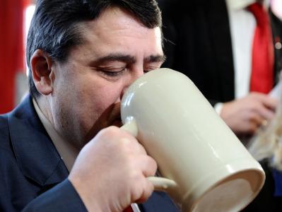 Der SPD-Parteivorsitzende Sigmar Gabriel beim Politischen Aschermittwoch der Bayern-SPD in Vilshofen. SPD-Chef Gabriel