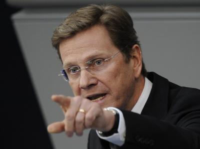 Außenminister und Vizekanzler Guido Westerwelle (FDP) spricht im Bundestag (Archivbild). Bundestag - Rede Westerwelle